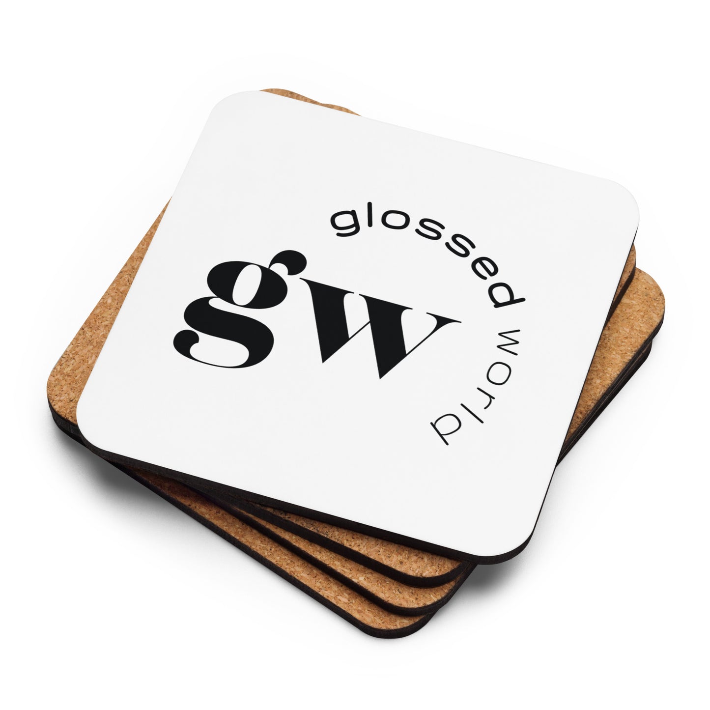 Glossed World Cork-back coaster