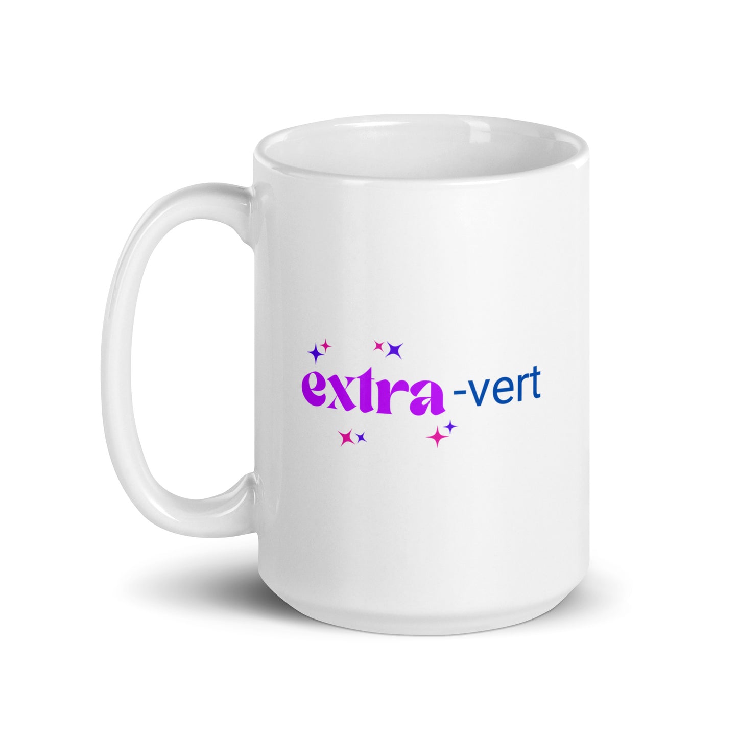 Extra-vert White glossy mug
