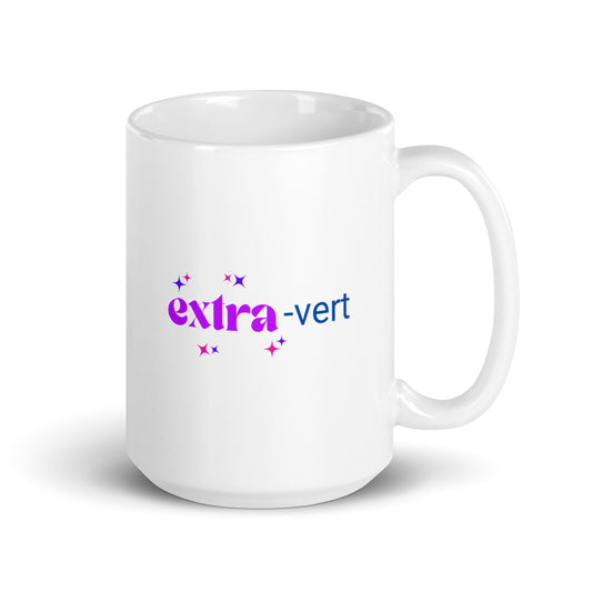 Extra-vert White glossy mug